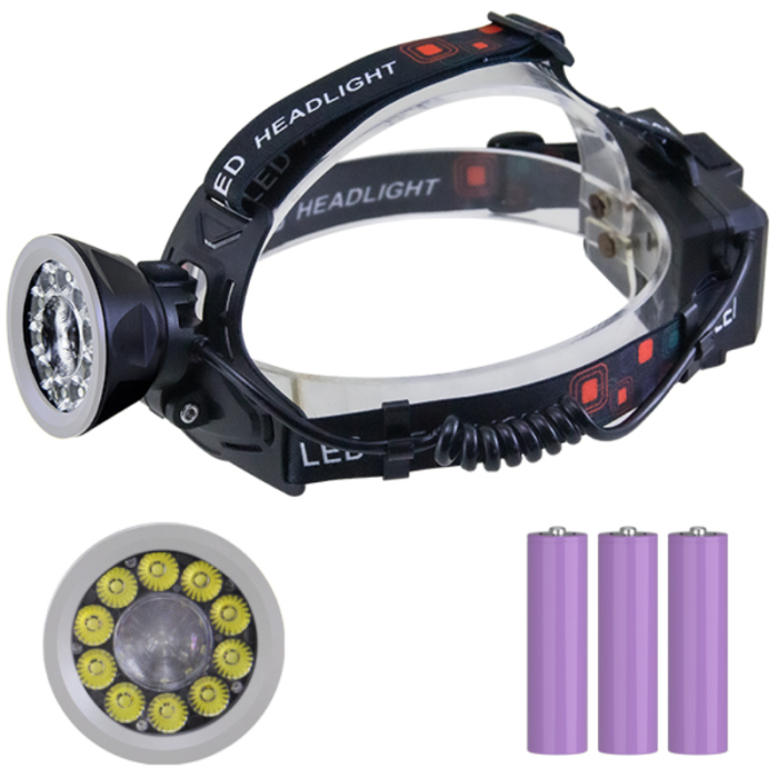 Ліхтар налобний CT021 10+1 ULTRA LED, 3x18650