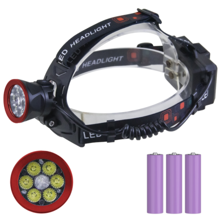 Ліхтар налобний CT021 6+1 ULTRA LED, 3x18650