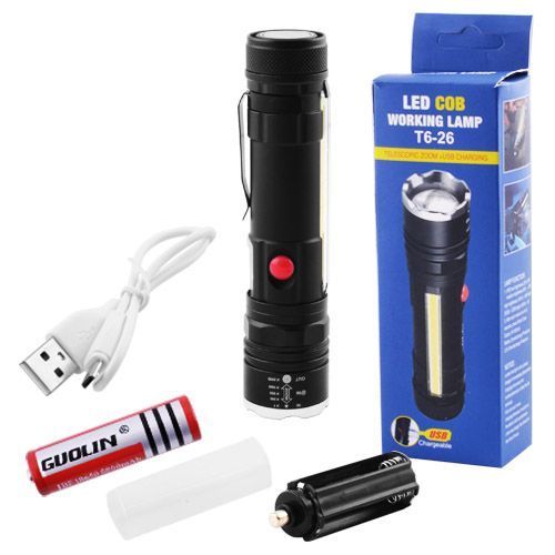 Ліхтарик Police T6-26+T6+COB (ЗУ micro USB)