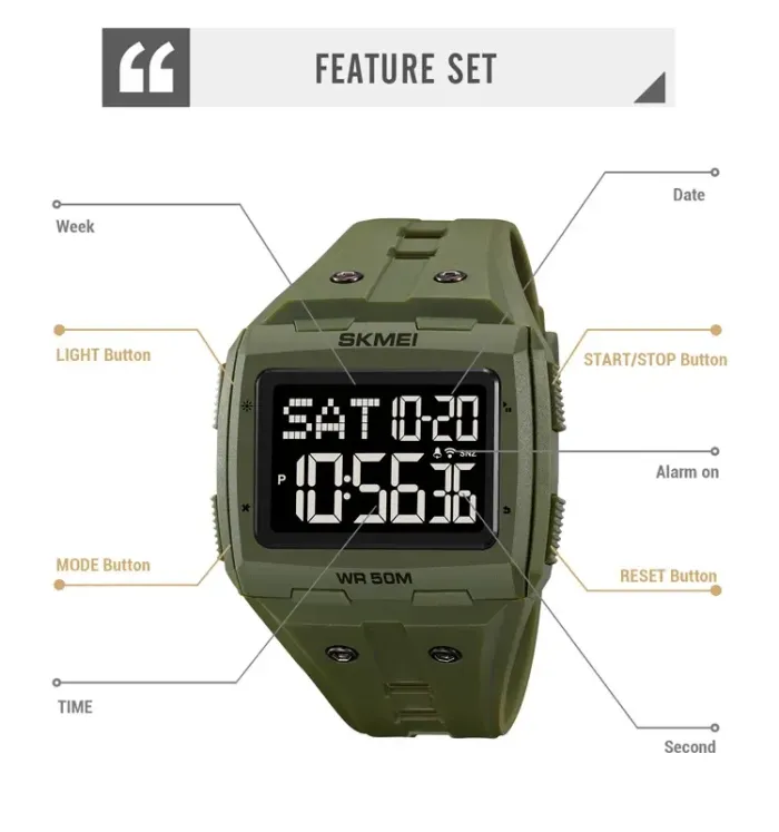Годинник чоловічий Skmei 2186AG Army Green