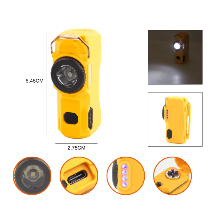 Ліхтар-запальничка MULTIFUNCTIONAL D50-COB Yellow