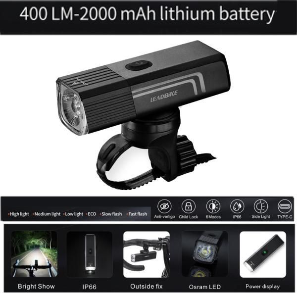 Велофара LEADBIKE LD88-OSRAM 400LM, 2000mAh