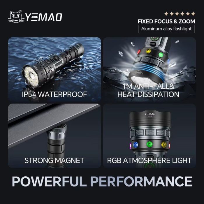 Портативний світлодіодний ліхтарик YEMAO YM-A3 5960Lm 6000K