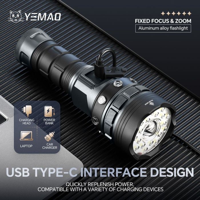 Портативний світлодіодний ліхтарик YEMAO YM-A3 5960Lm 6000K