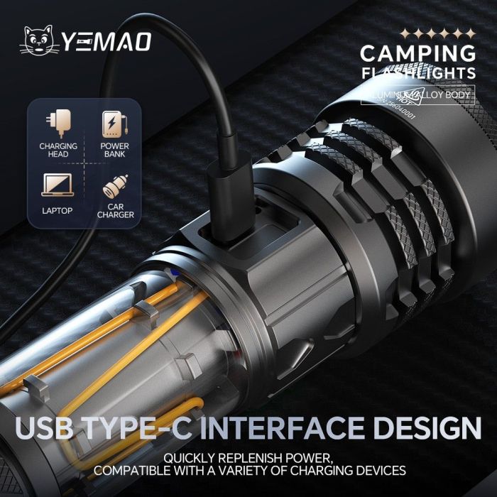 Портативний світлодіодний ліхтарик YEMAO YM-A4 2000Lm 6000K