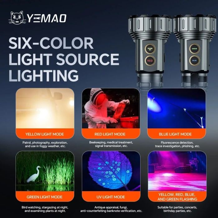 Портативний світлодіодний ліхтарик YEMAO YM-F996 2000Lm 6000K