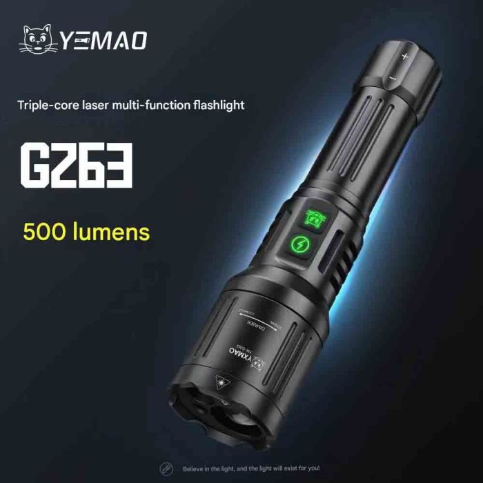 Портативний світлодіодний ліхтарик + лазер YEMAO YM-G263